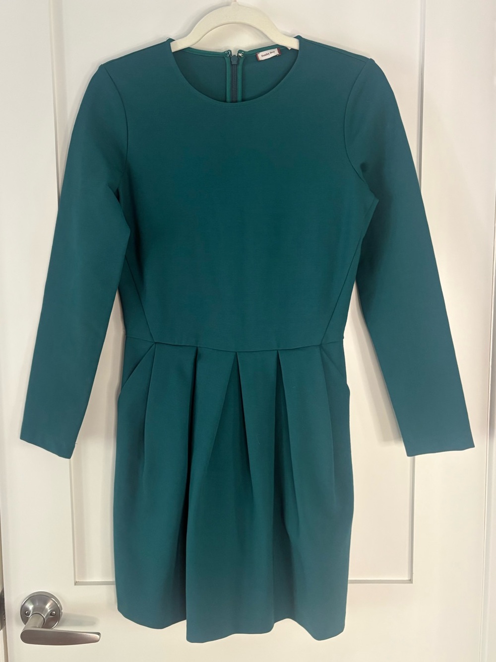 Sunday Best Teal Pleated Long Sleeve Mini Dress Size 4